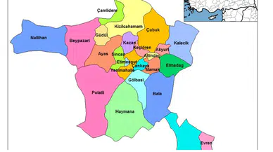 Ankara İlçeleri: Ankara İlçe, Harita ve Nüfus Bilgileri
