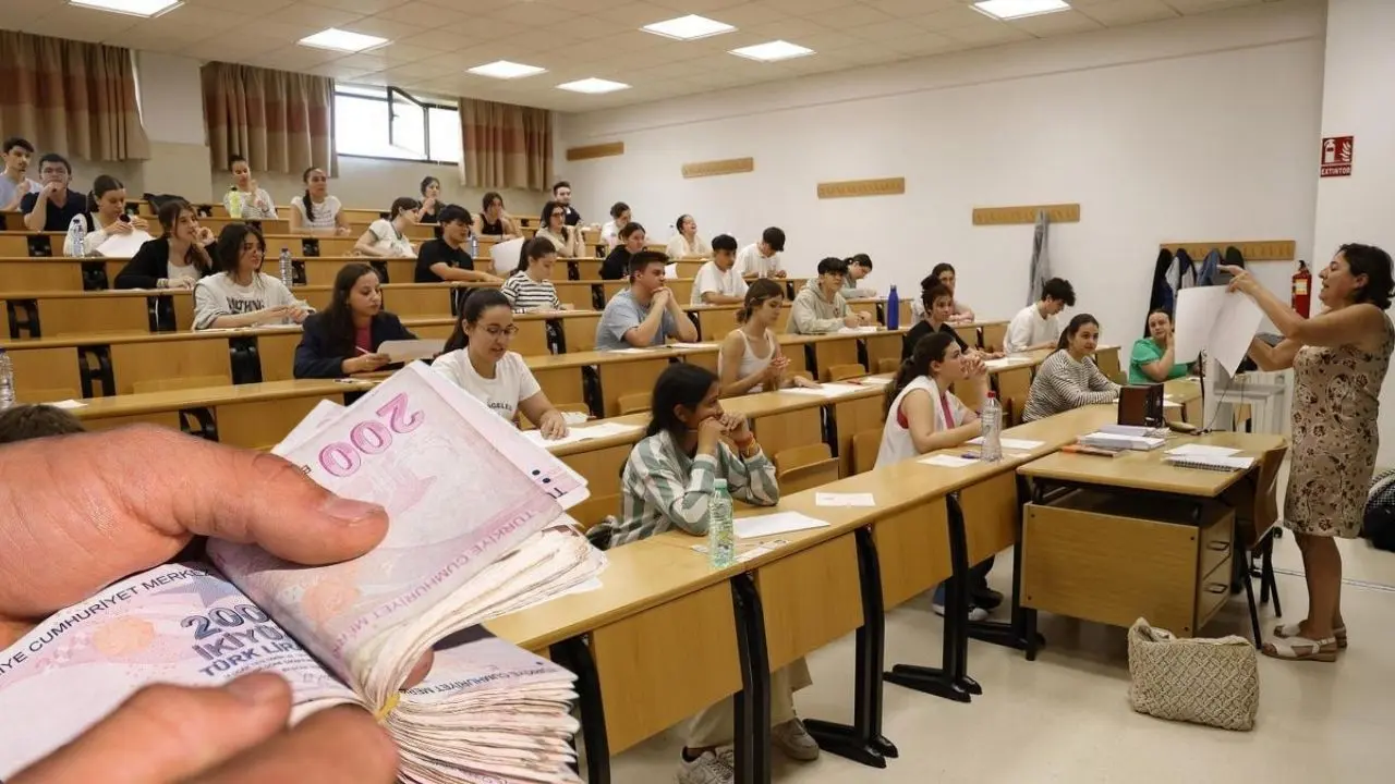 Burs kazanmak için sınava katılan öğrenciler